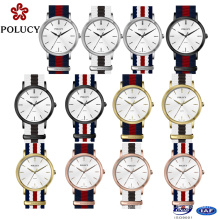 Montre de sangle Nylon couleur Multi Mode pour dame